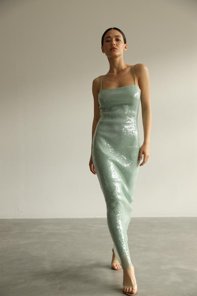 Hailey - Mint sequin dress