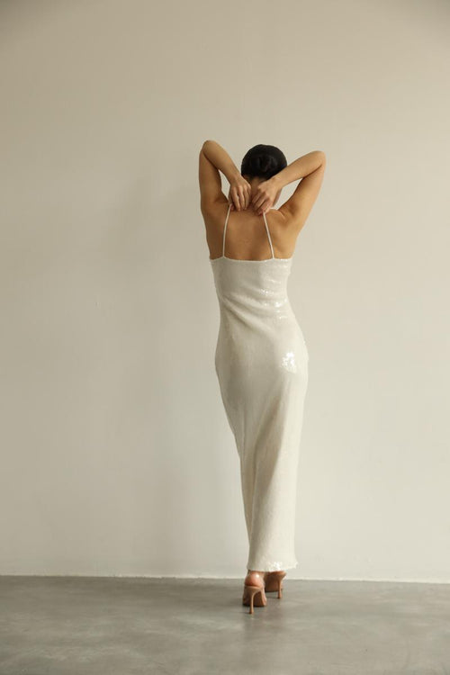 Hailey - White sequin dress