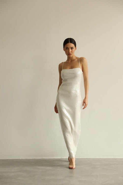 Hailey - White sequin dress