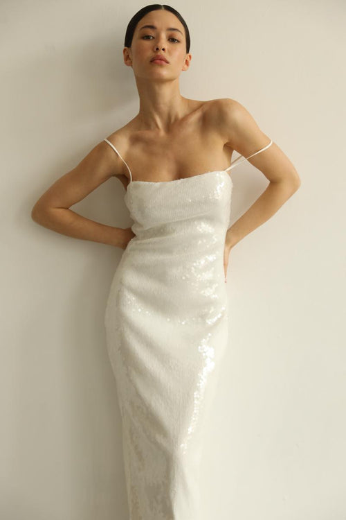 Hailey - White sequin dress
