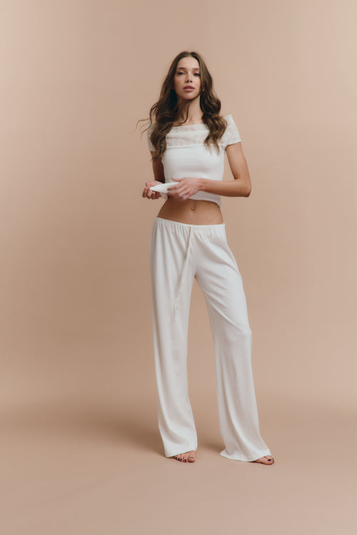 Stacy - White jersey pjs