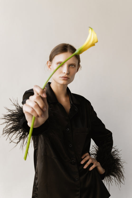 Pajama set - Black feather