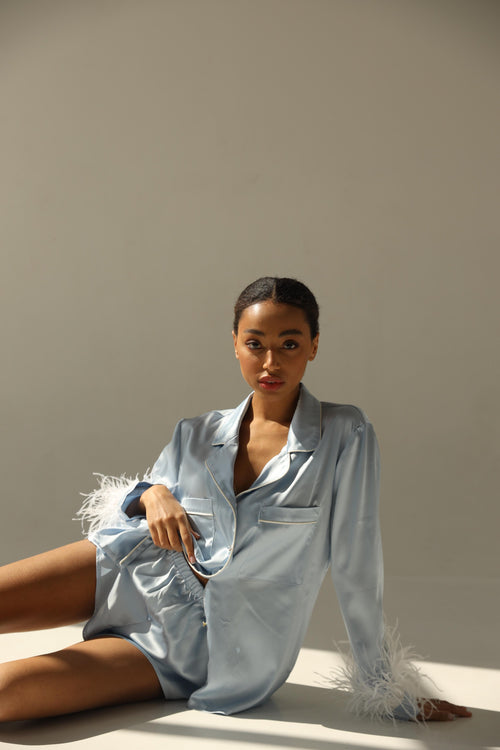 Pajama set - Blue feather