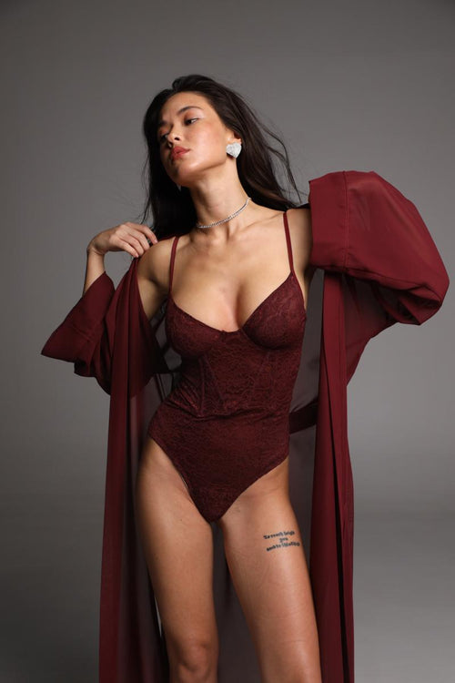 Blair - Burgundy bodysuit