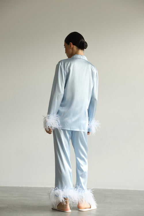 Pajama set - Blue feathers with pants