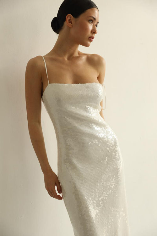 Hailey - White sequin dress