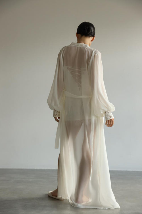 Jessica - White chiffon robe