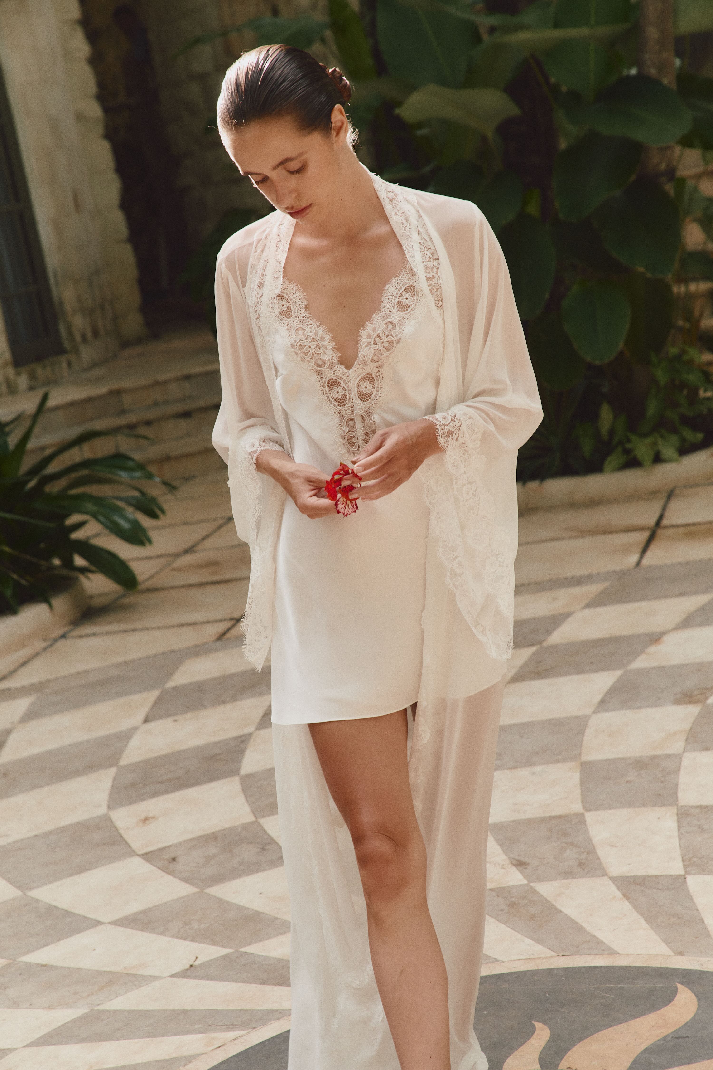 silk slip dress with lace CO's Lace Slip Dress | Silk