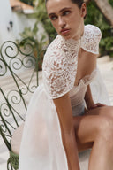 Sarah - Long lace cape