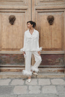 Emily pjs - White feathers with pants