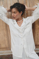 Emily pjs - White feathers with pants