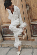 Emily pjs - White feathers with pants
