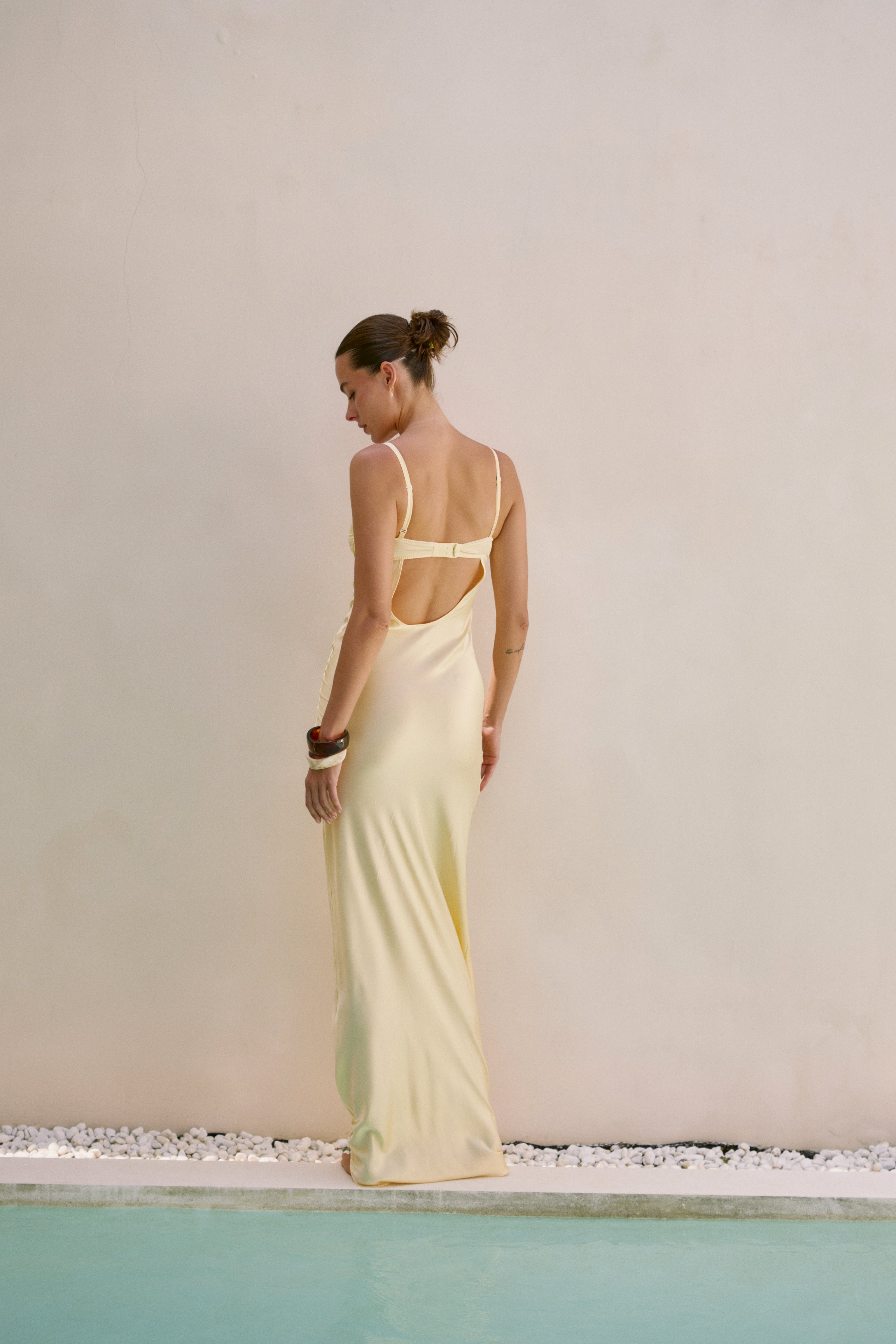 Yellow Silk Long Dress - Megan Mulberry Silk Slip Dress | therobeua L Yellow Silk Long Dress - Megan Mulberry Silk Slip Dress | therobeua L