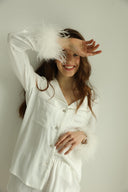 Піжамні шорти Crystal - білі