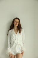 Піжамні шорти Crystal - білі