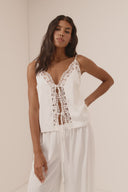 Lucy - White short top with pants