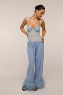 Amelia - feather pants - Blue