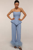 Amelia - feather pants - Blue