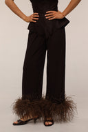 Amelia - feather pants - Chocolate