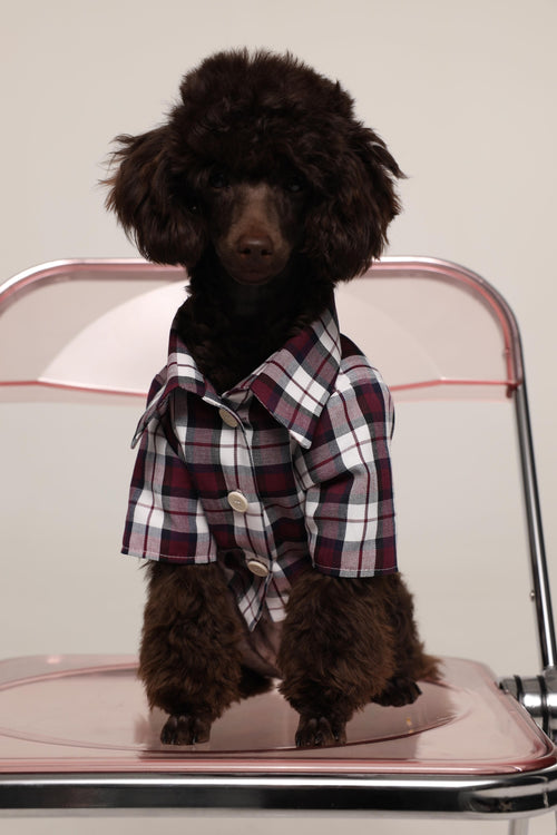 Tartan - pet pjs - Burgundy