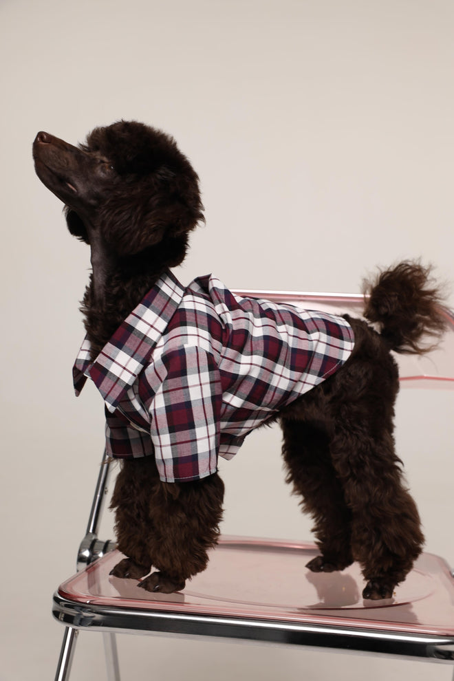 Tartan - pet pjs - Burgundy