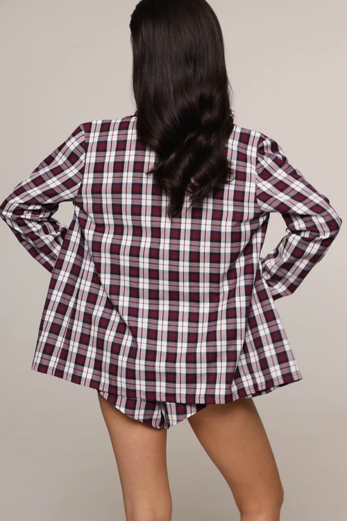 Tartan - shorts - Burgundy