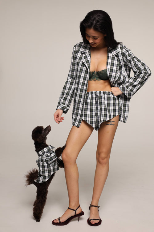 Tartan - pet pjs - Green