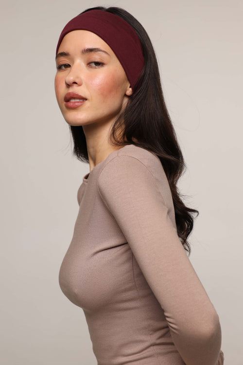 Cotton headband - Burgundy