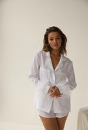 Pajama set - Linen white feather