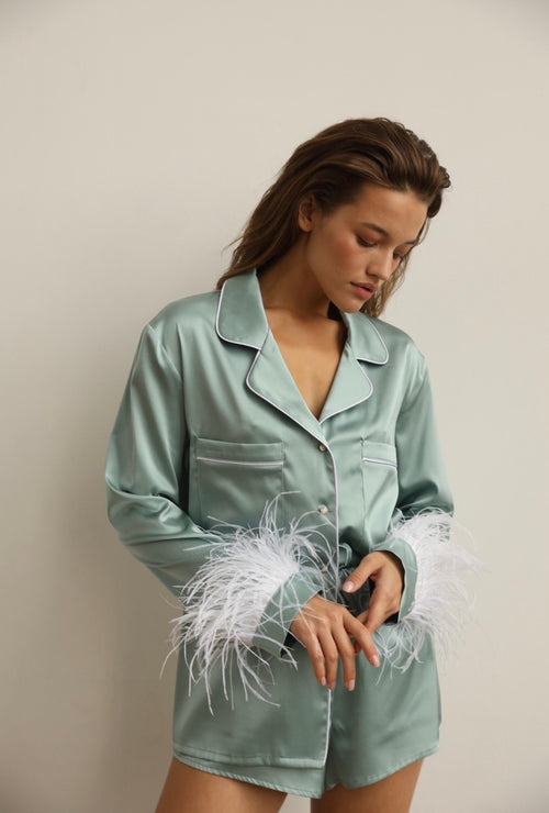 Pajama set - Green feather