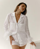 Pajama set - Linen white feather